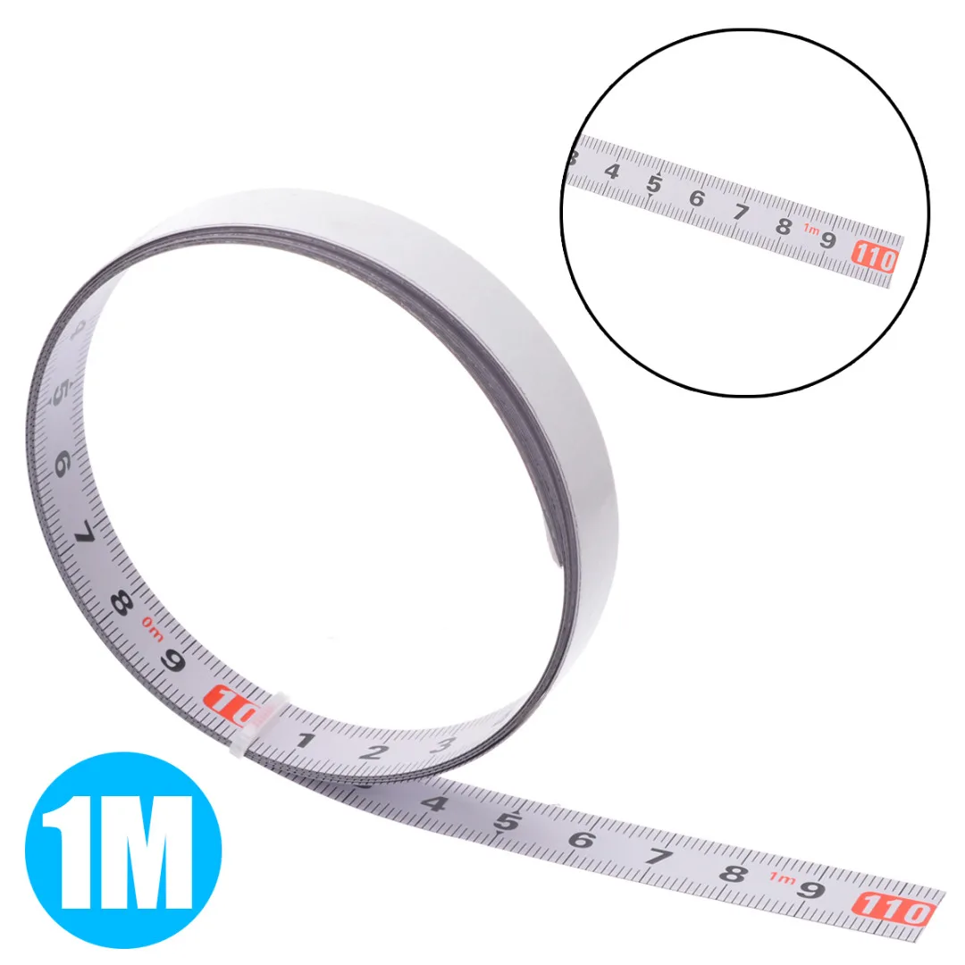 

1/2/3/5M Self Adhesive Measuring Tool Miter Saw Track Tape Measure Metric Steel Ruler Gauging Tape