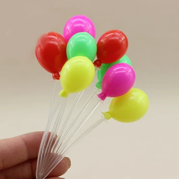

Mini Balloon Bouquet Cute Plastic Tube Balloon Bouquet Cluster for Cake Topper Microscopic Garden Decorative