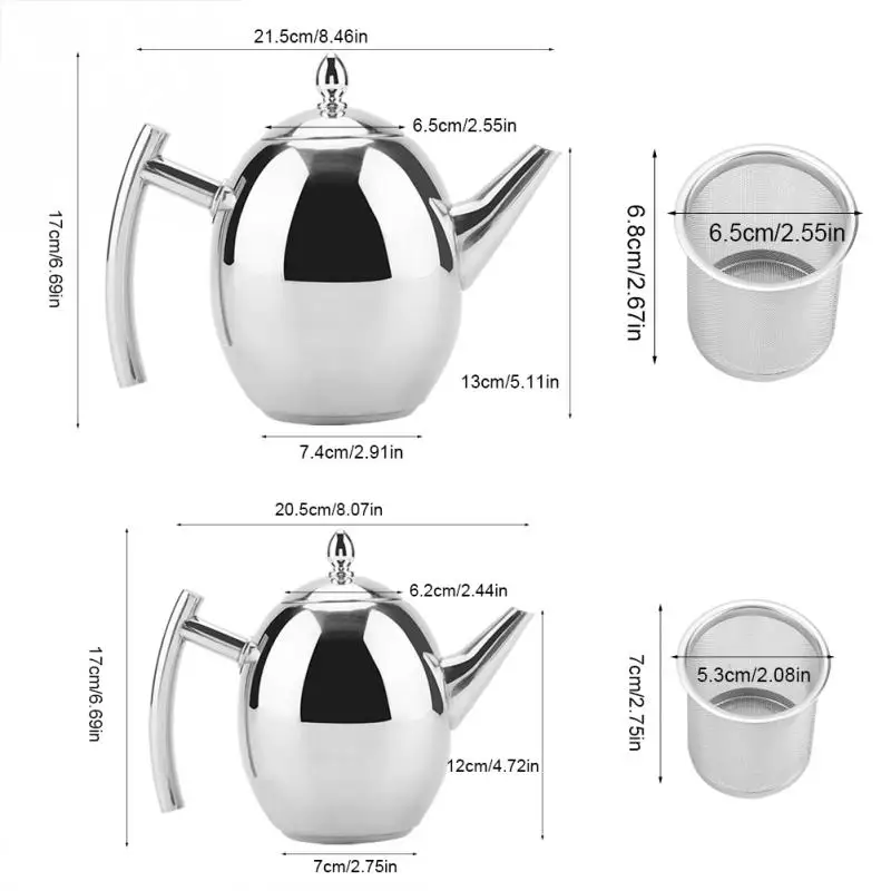 1Л 1.5л чайник из нержавеющей стали, капельный чайник, чайник с инфузионное чайное ситечко, маленький чайник со съемной сеткой, фильтр, чайник