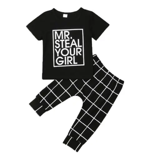 

2019 Mr Steal Baby Boy Clothes Set Long Sleeve T-shirt Tops Pants for Baby Boy Children Cloth Kid Toddler Clothing Tracksuit
