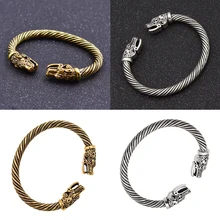 Pulseira viking de dragon head, pulseira masculina indiana, acessórios para mulheres, pulseira vintage, retrô, clássica