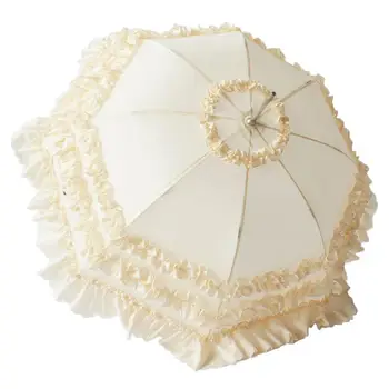 

Bridal Lace Cotton Umbrella for Wedding Parties Dancing Photography Prop Elegant Stylish Umbrella Rain Parasol