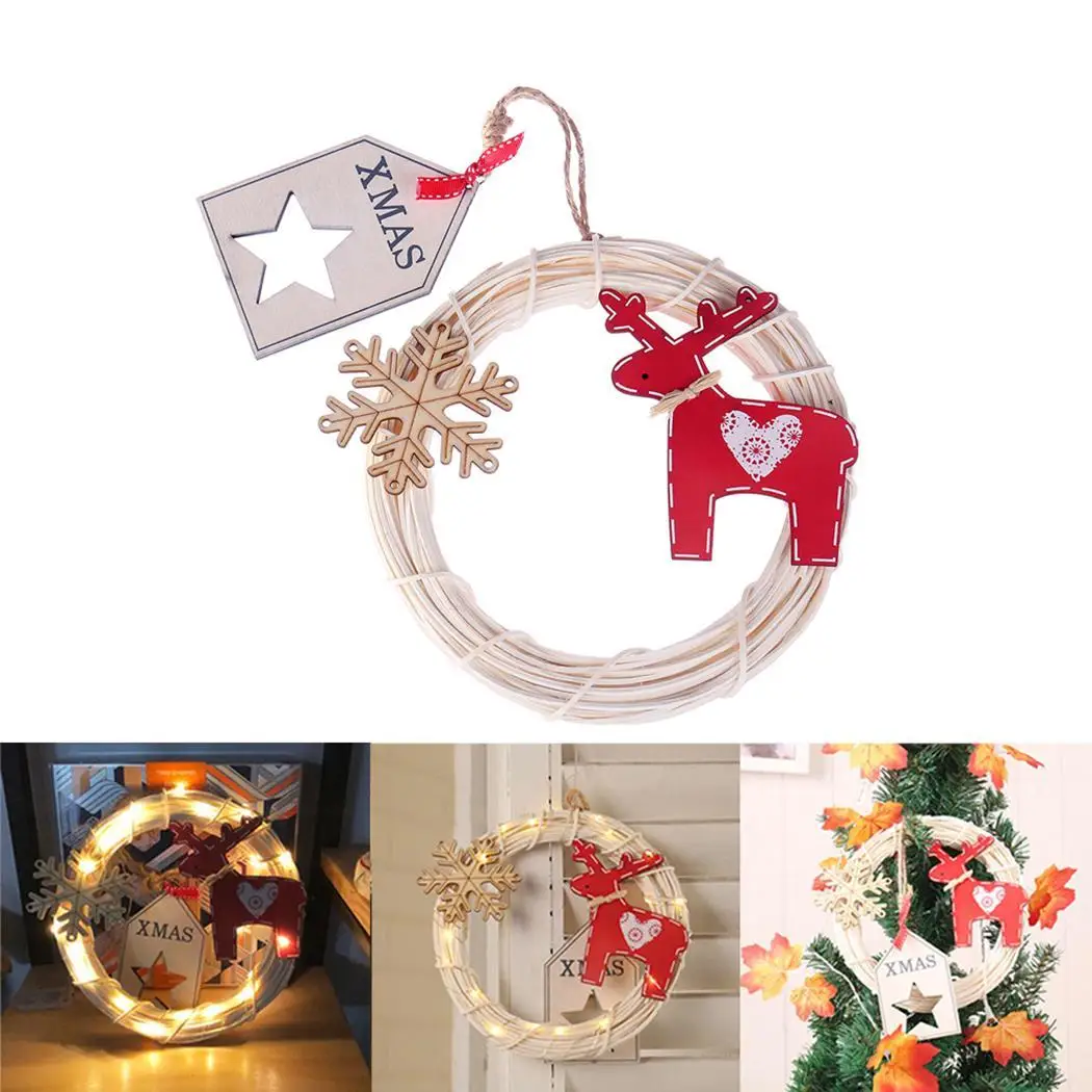 DIY Handmade Round Rattan 20 LED Light Fairy Lights round decoration for home tree Casual Christmas Decorations | Лампы и освещение