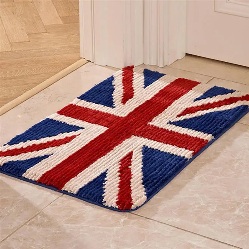 

60*40cm Floor Mat British Flag Style Non-Slip Rug Retro World Flag Design Carpet Home Decor Bathroom Doormat