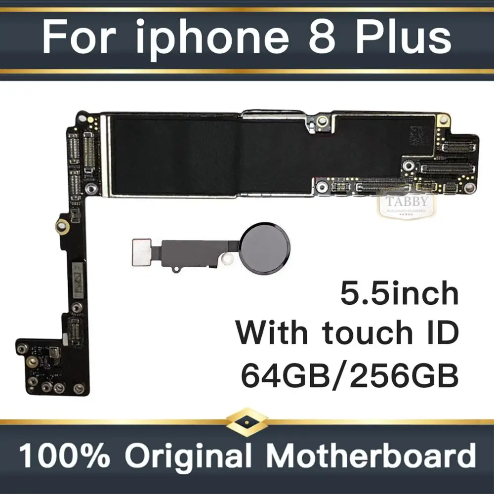 Goods Collection  For iphone 8Plus 8P Original IOS system Logic board+Fingerprint 64GB 256GB Full unlocked mainboard  