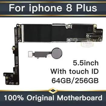 

For iphone 8Plus 8P Original IOS system Logic board+Fingerprint 64GB 256GB Full unlocked mainboard for iphone 8 Plus motherboard