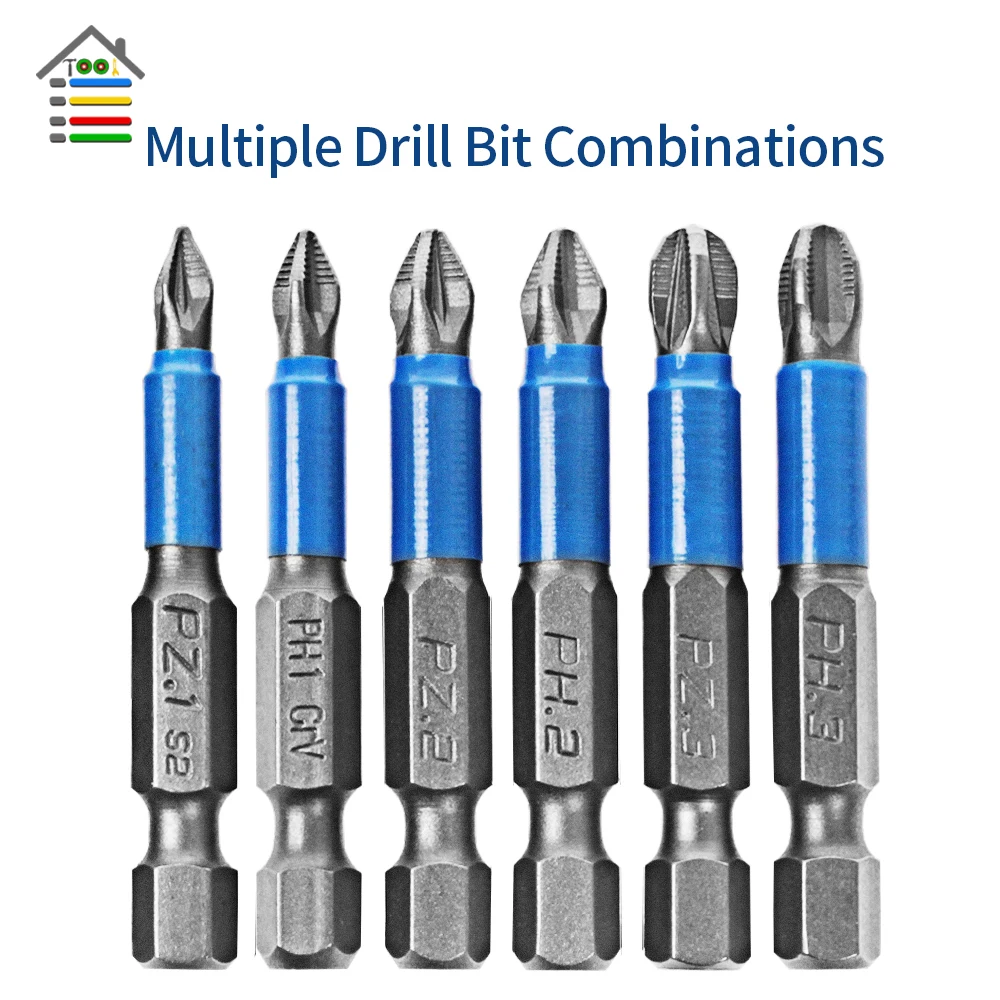 12 шт. Нескользящие биты для отверток Gcr15 PH1 PZ1 PH2 PZ2 PH3 PZ3 длина 50 мм|Отвертка| |