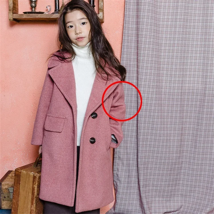 2017 Korean Girls Kids Winter Down Medium Coat Jacket Warm Wool Hooded Overcoat