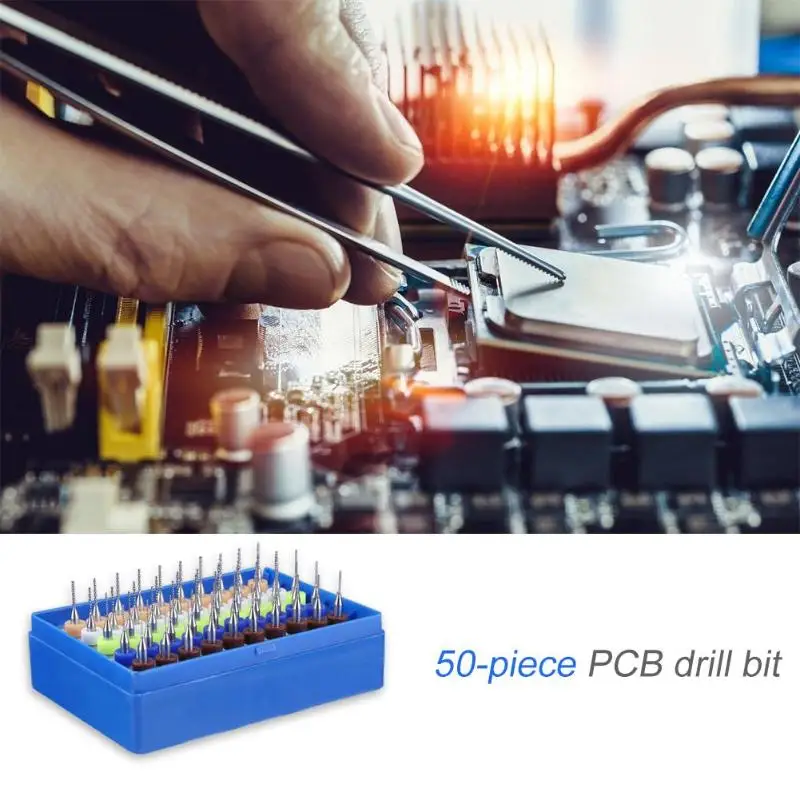 50 шт. гравировка Карбид PCB бурильные долото комплект Деревообработка бытовые инструменты с материал из карбида 0,5 мм/0,6 мм/0,7 мм/0,8 мм/0,9 мм