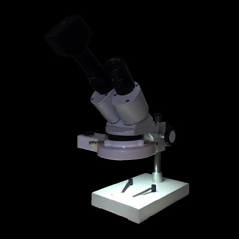 20X-40X Illuminated Digital Stereo Microscope with External Fluorescence Ring Light 5.0MP USB Camera Industrial Textiles