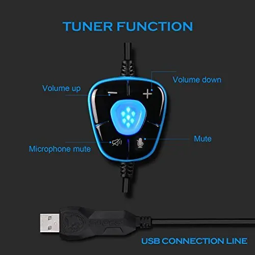 PC Gaming Headst Sades дух волка 7 1 Surround Sound USB проводные наушники с светодио дный микрофоном