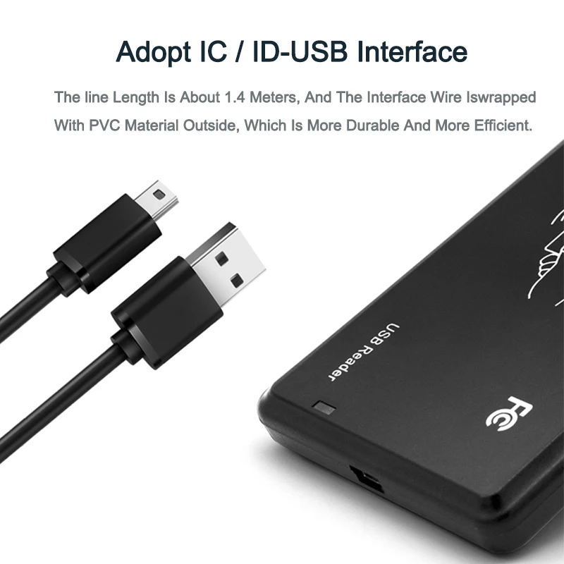 Считыватель RFID 125 кГц EM4100 USB ID бесконтактная чувствительность карта управления