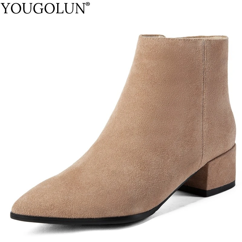 ladies black mid heel ankle boots