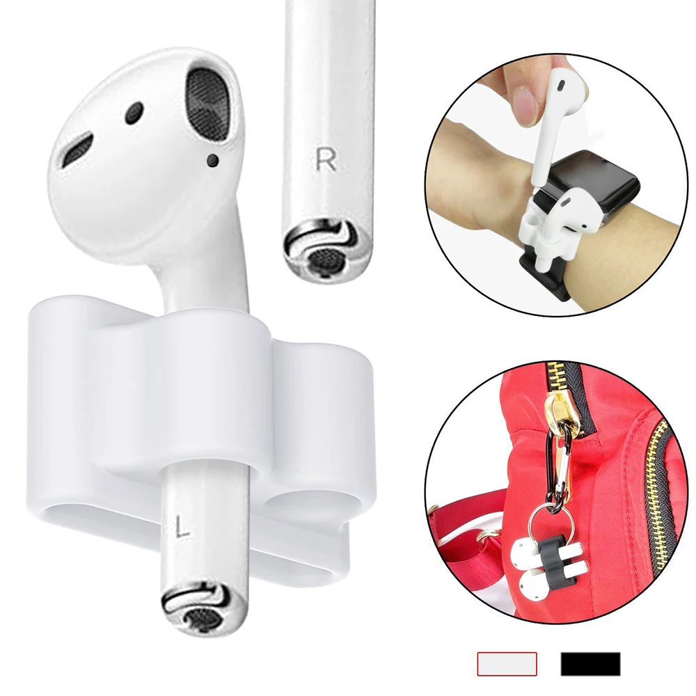 For AirPods Air pods Silicone Holder Clip Earphone Stand Case for Apple Watch series 3 2 1 Sport Hook Clip Anti-lost I watch i12