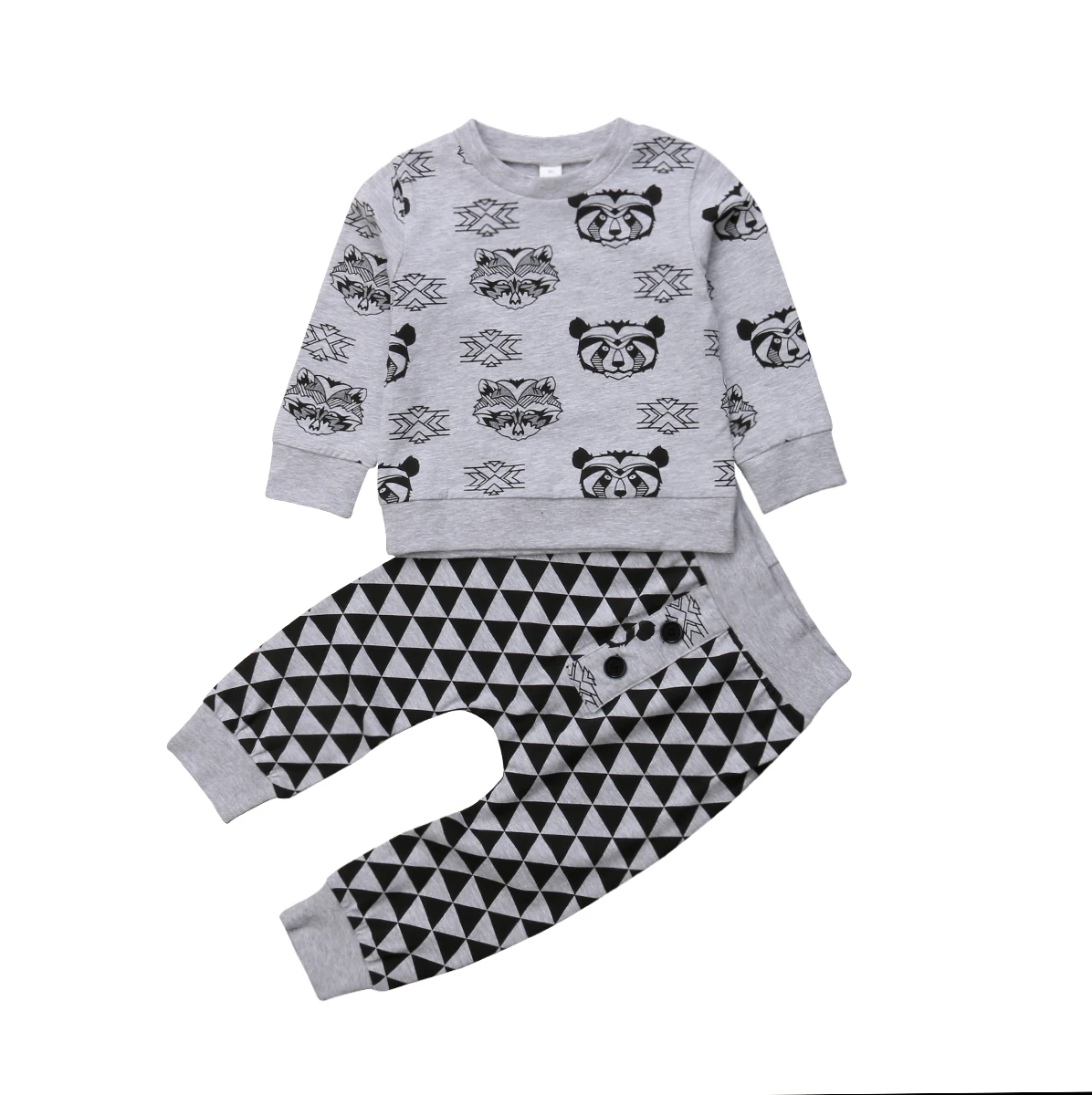 Cute Toddler Kids Baby Girl Boy Clothing Cute Animal Tops Long Sleeve Pants Warm Cotton Outfits Clothes Boys 1-6T