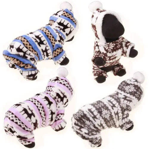 

Plus Size XXL Vekvet Pet Clothes Dog Hooded Pajama Cute Soft Cotton Puppy Teddy Cat Sleepwear Coat