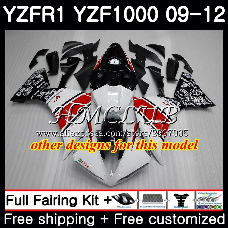 Bodys для YAMAHA YZF 1000 R1 2009 2010 2011 2012 9HC.9 R 1 YZF1000 YZFR1 09 10 11 12 синие белые