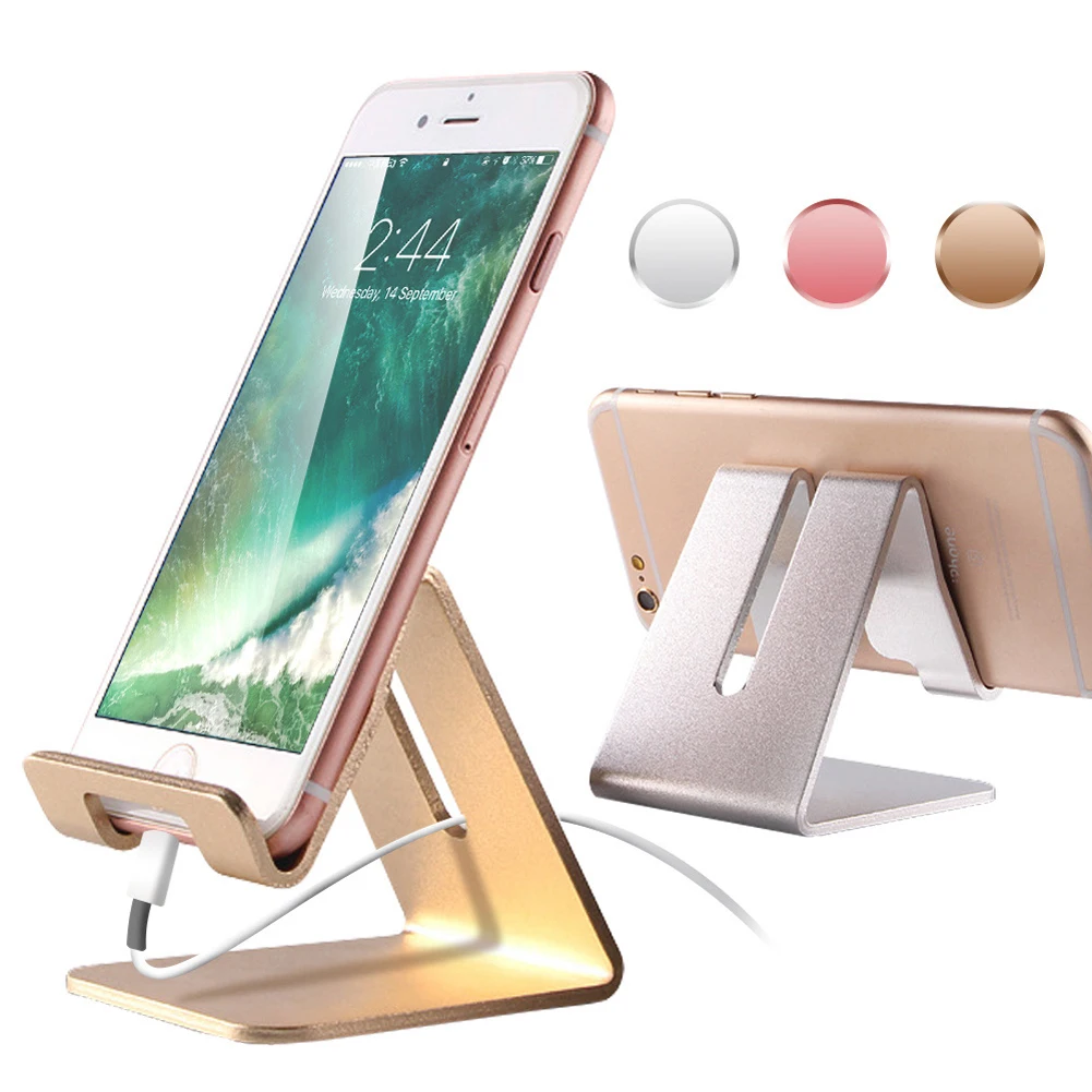 

Mayround Universal Aluminum Metal Anti-slip Cell Phone Holders For iPhone Samsung Smartphone iPad Desk Stand Desktop Mounts