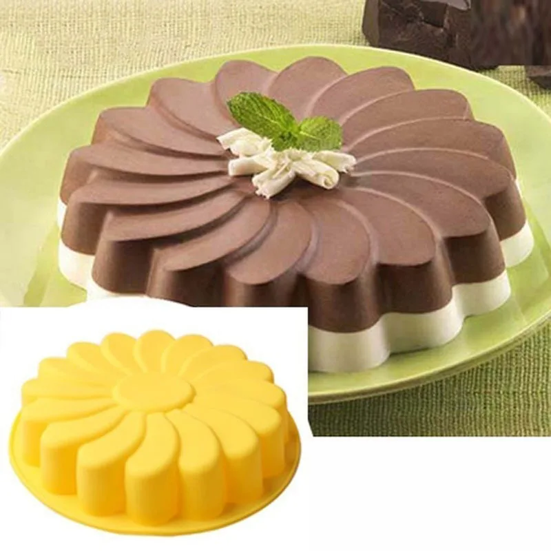Silicone Mold For Big Cake Flower Crown Form Pizza Pan Birthday Wedding Shaped Pastry Baking Tools 3D Bread |