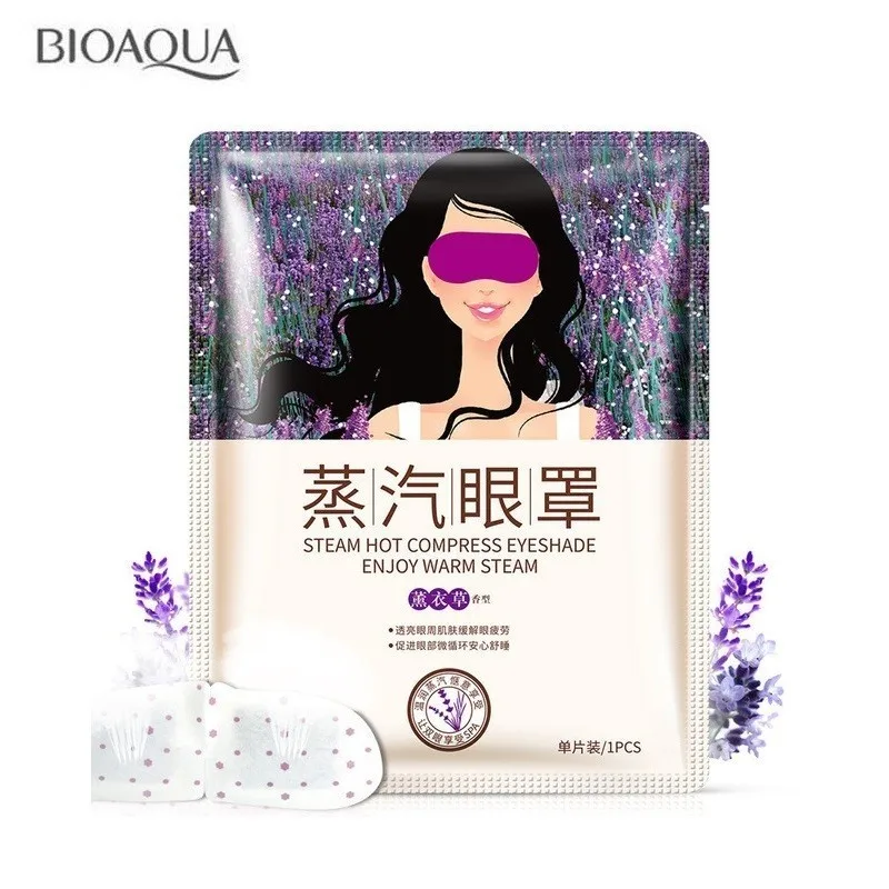 

BIOAQUA 1pc Lavender Oil Steam Eye Mask Face Care Skin Dark Circle Eye Bags Eliminate Puffy Eyes Fine Line Wrinkles Anti Aging