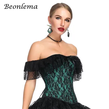 

Beonlema Sexy Purple Corset Women Off Shoulder Back Lace Up Bustiers Punk Sexy Clothing Green Female Erotic Korse S-2XL