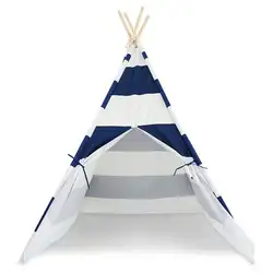 Портативный Синий палатка teepee детский домик для игр спальный купол хлопок холст сумка для переноски в комплекте