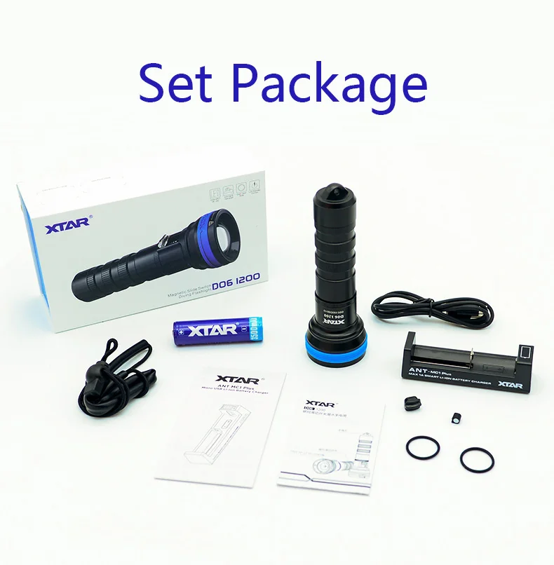 XTAR D06 1200 фонарик для дайвинга Cree XP L2 V6 Макс люмен луч расстоянии 50 м магнитный