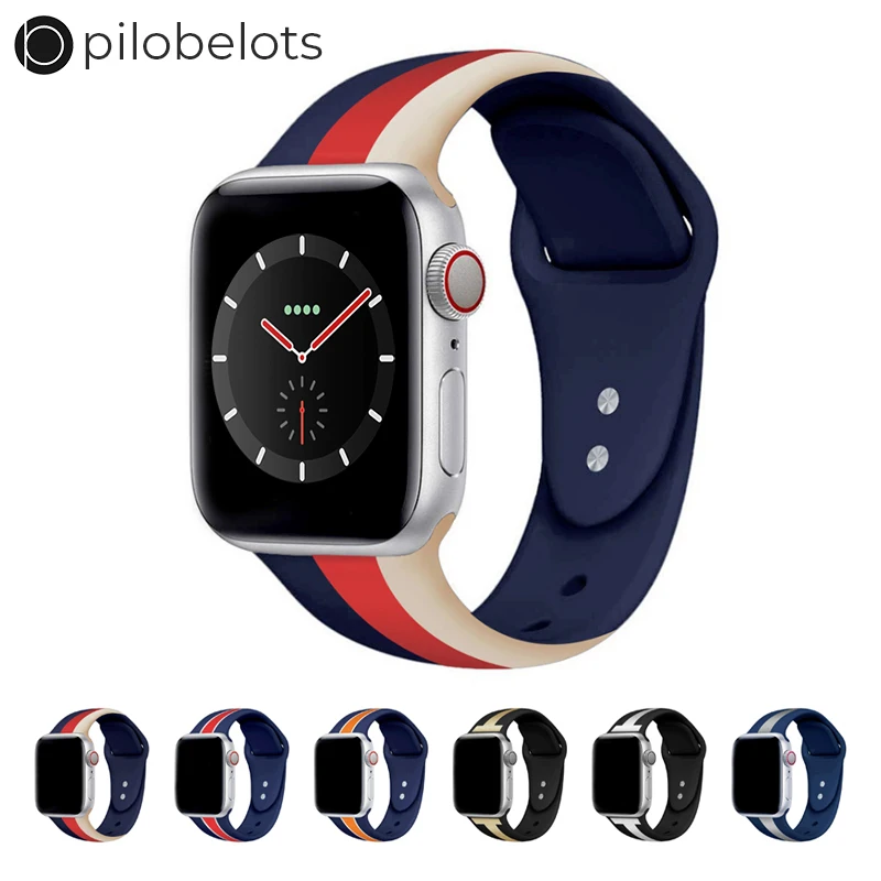 

2019 NEW Sport band for Apple Watch series 4 3 2 1 Silicone strap for iWatch colorful Soft Replacement AW adapter 38 40 42 44mm