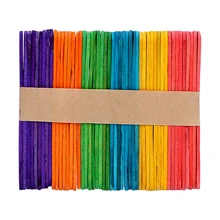 50 шт./лот, натуральные деревянные для мороженого палочки, художественные инструменты для мороженого, цветные деревянные палочки для мороженого, Детские DIY ручные поделки