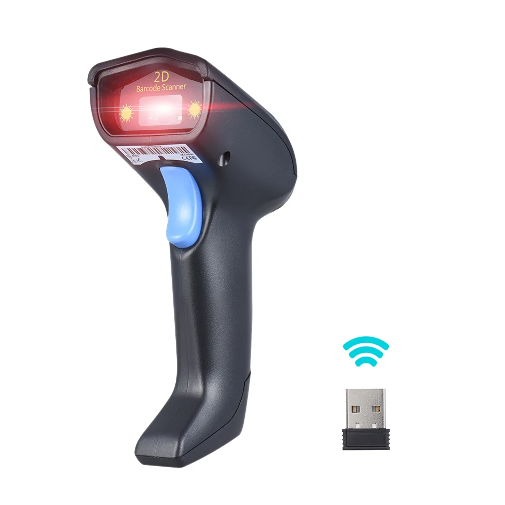 2 4G беспроводной портативный 1D 2D QR сканер штрих кода считыватель с приемником USB2.0