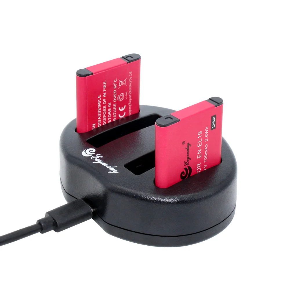 Двойное зарядное устройство usb для Nikon Coolpix S32 S33 S3100 S3200 S3300|Цифровые аккумуляторы| |