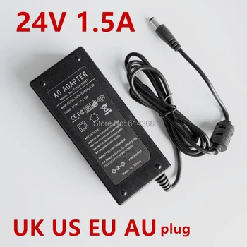 

1PCS 36W 1.5A 24V Power Adapter 24V 1.5A 1500mA 36W Adapter 24VDC 1PCS AC line 1.2M US EU UK AU plug 100-240VAC