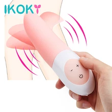 IKOKY Tongue Vibrator with Double Vibrating Egg Clitoris Stimulator G-spot Massager 12 Speed Oral Masturbator Sex Toys for Women