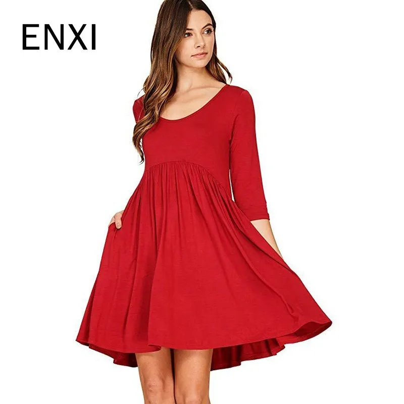 

Long Sleeve Maternity Dress O-neck Solid Gravidas Vestidos For Pregnant Women Clothes Lady Pregnancy Dress Clothing Autumn 2018