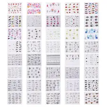 40 шт./компл. ногтей Стикеры s лепесток бабочка живописи тушью Nail Art Наклейки Стикеры маникюрные инструменты искусства ногтя украшения Наборы