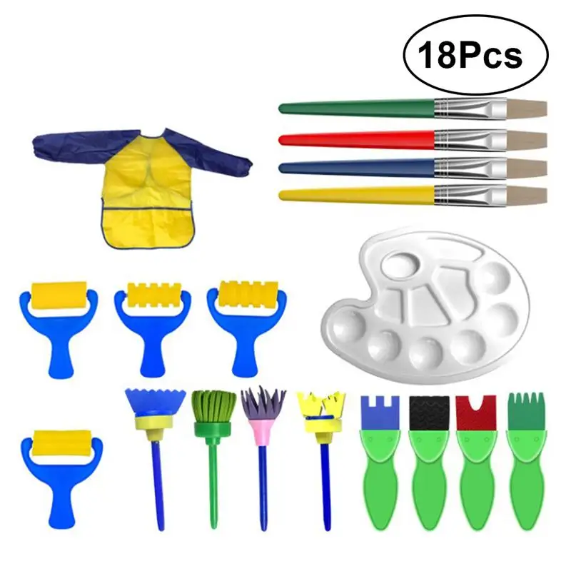 18 шт. набор кистей для рисования многоцелевые ролики кисть для рисования игрушки для малышей начинающих детей Youngers