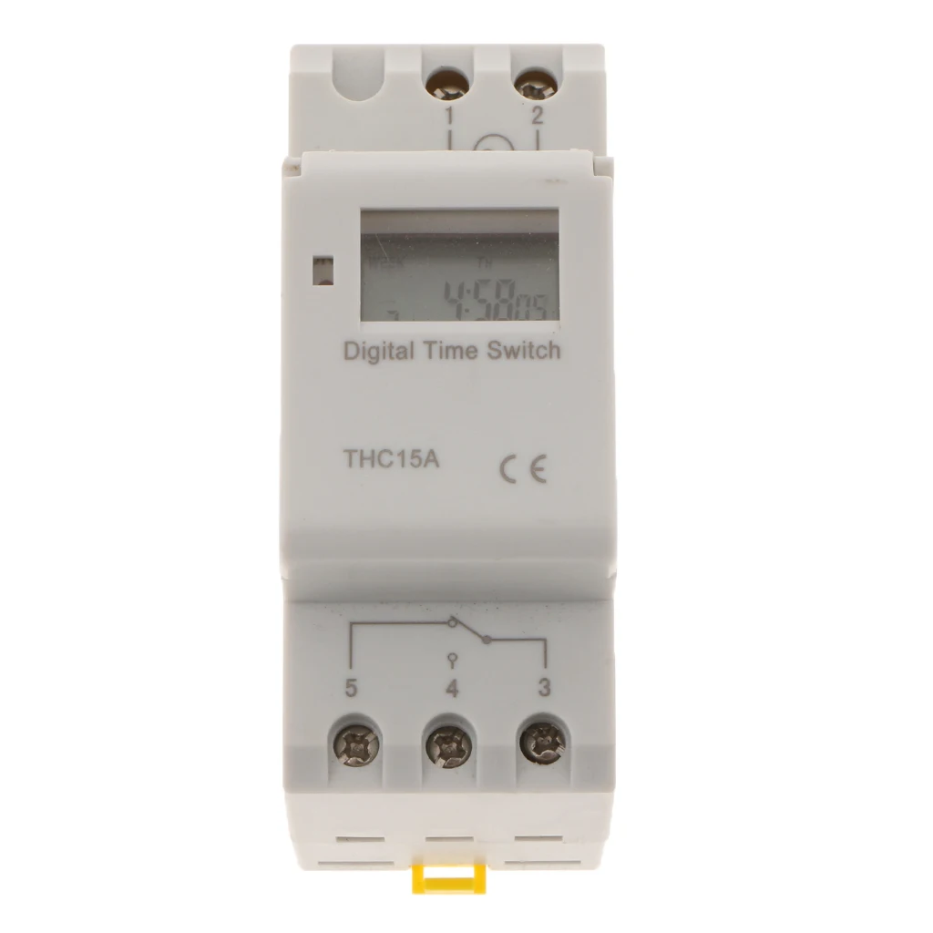 Digital LCD Power Timer Programmable Time Switch Relay Din Rail Mount