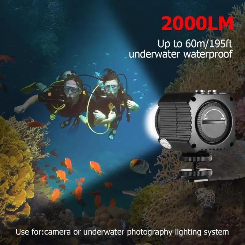  VODOOL Photographic Lighting IPX8 Waterproof Camera LED Photo Video Fill Light Lamp 60M Underwater  - 32973787209