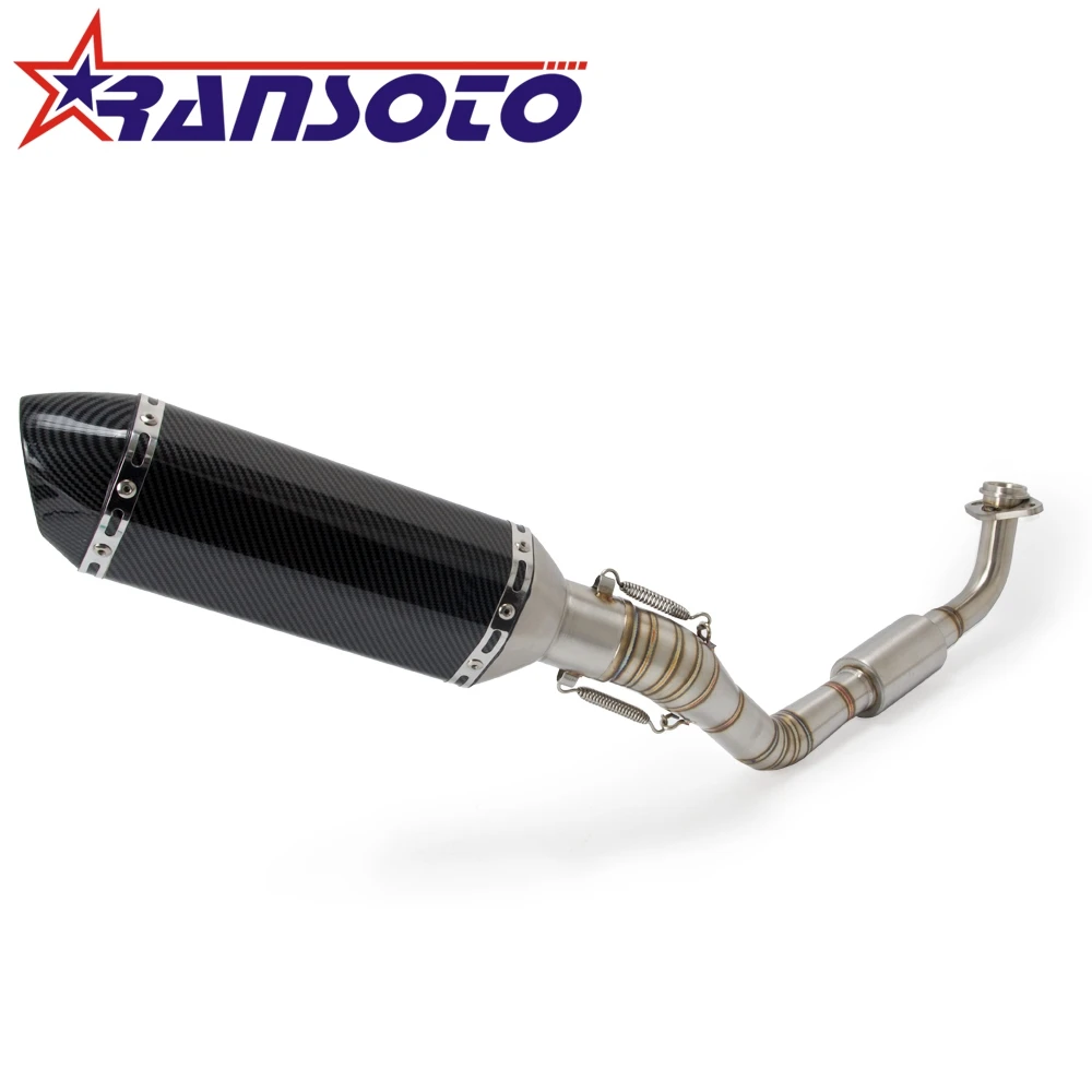 

RANSOTO Motorcycle Exhaust System Header Slip On Middle Pipe Front Pipe For YAMAHA NVX 155 125 AEROX155 2016-2018 with Muffler