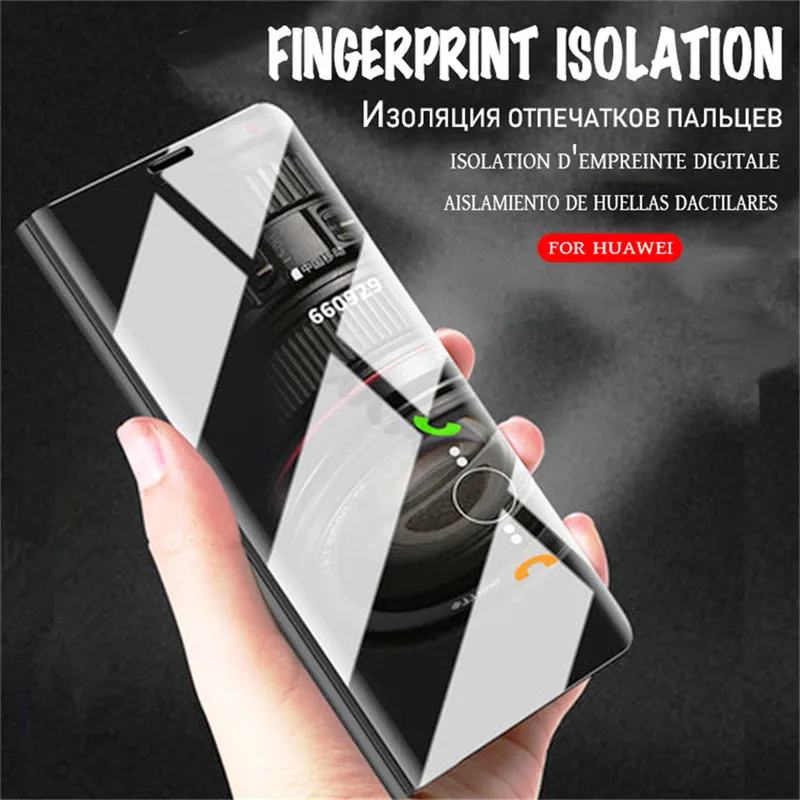 

Dreamysow Smart View Mirror Case For Honor 8A 8X Max Case on Honor V20 V10 8 9 Lite 9i 10 Note10 7A 7C Pro Filp Stand Covers