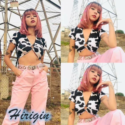 Summer Sexy Women Short Sleeve V-Neck Skinny T Shirts Sexy Ladies Summer The Cow Print Short Crop T-Shirt Summer Sexy Women Short Sleeve V-Neck Skinny T Shirts Sexy Ladies Summer The Cow Print Short Crop T-Shirt