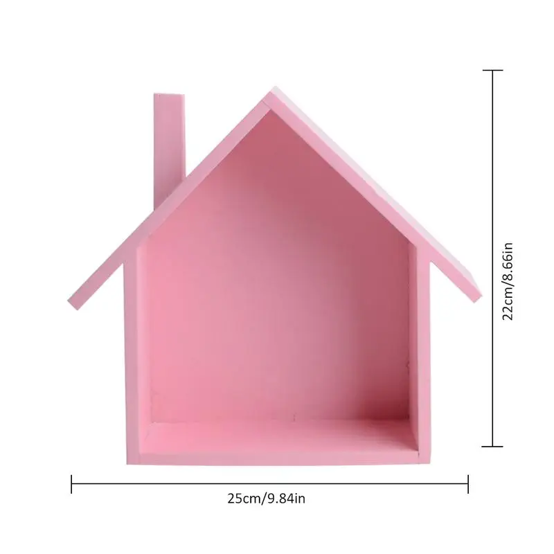 Миниатюрная настенная полка в форме дома, витрина, висячая полка, настенная полка, деревянный дом в форме d, украшение для детской комнаты, спальни