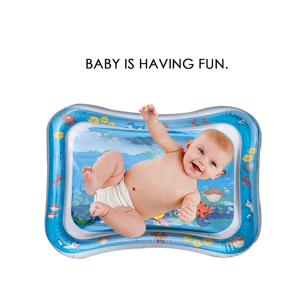 

Baby Inflatable Water Play Mat Tummy Time Baby Fun Mat Child Development Play Center with Manual Inflator Pump