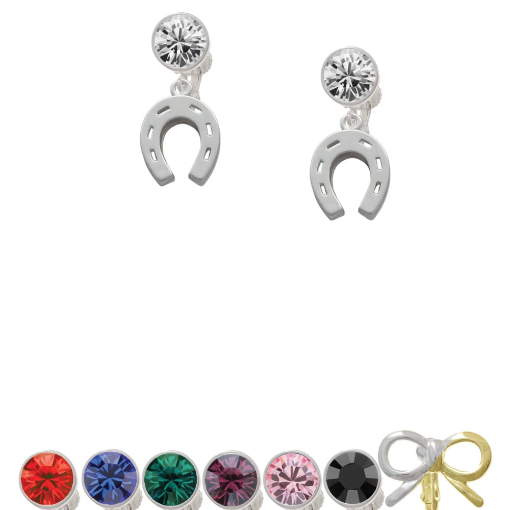 Horseshoe Crystal Clip On Earrings | Украшения и аксессуары