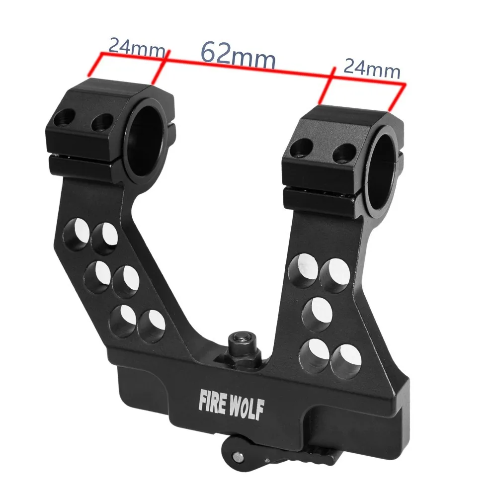 New Arrival Hunting Quick Detach AK Side Rail Scope Mount with Integral 1 Inch 25mm/30mm Ring For AK47 Black