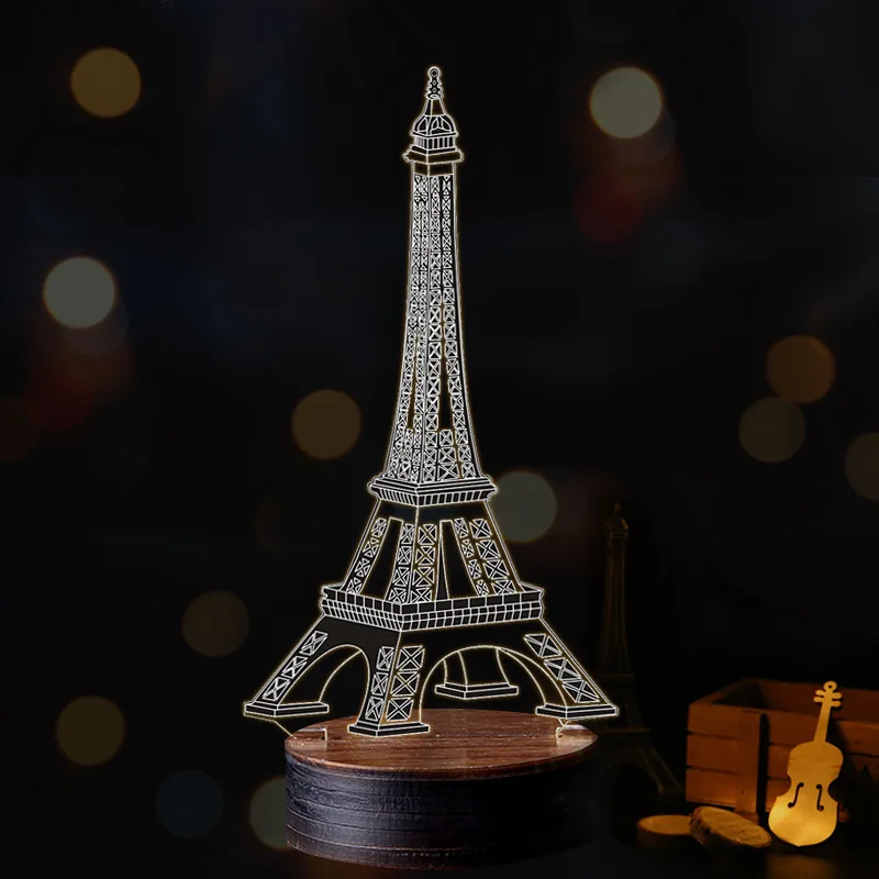 romantic Eiffel Tower night light for kids room birthday gift creative feeding essential artifacts USB led | Лампы и освещение