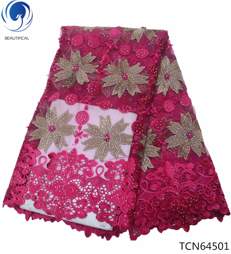 

BEAUTIFICAL nigeria embroidery foral bridal french tulle lace fabric cord net embroidery lace fabric TCN645