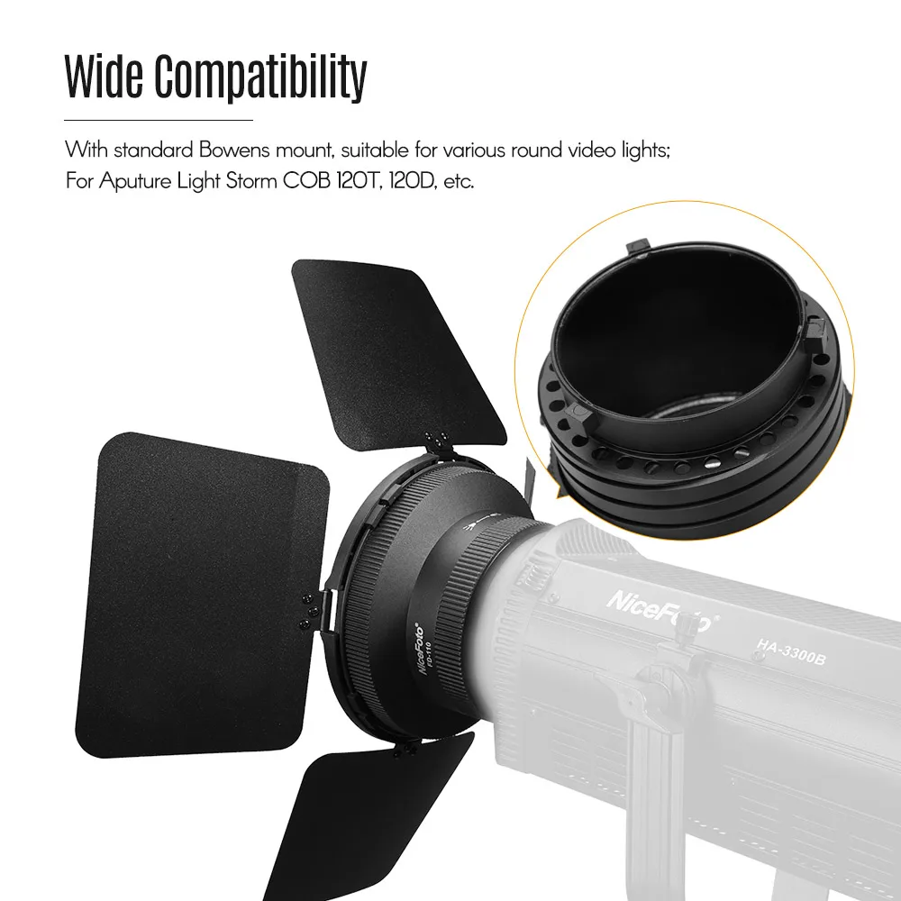NiceFoto Φ адаптер для фокусировки света с светильник кой LED щения свет Aputure Storm COB 120T