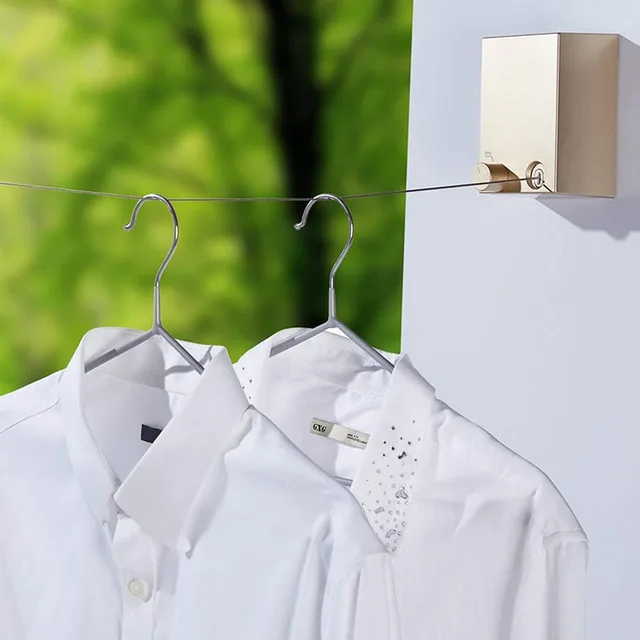 420cm Free Punching Wall Hanging Retractable Clothesline Balcony