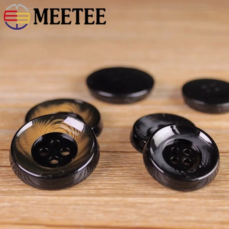 Meetee 20 штук 25/30 мм смолы с четырьмя отверстиями Кнопки DIY ручной работы пальто